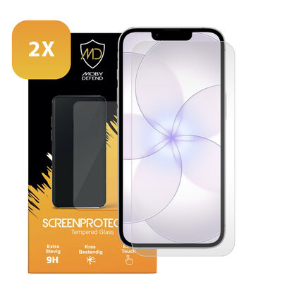 2-Pack iPhone 17e Screenprotectors - MobyDefend Case-Friendly Screensavers - Gehard Glas