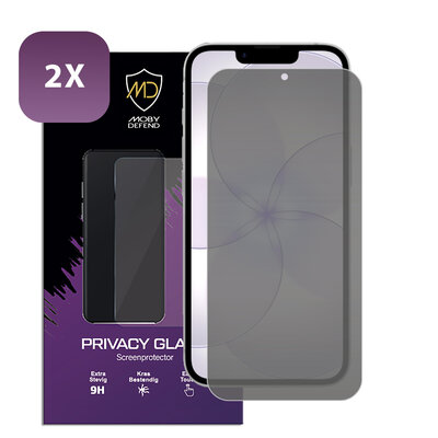 2-Pack MobyDefend iPhone 17e Screenprotectors - HD Privacy Glass Screensavers