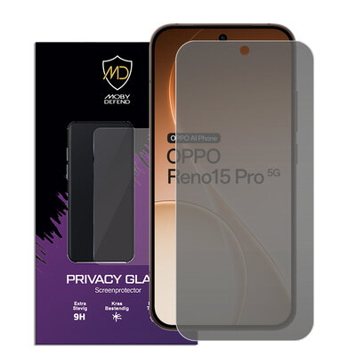 MobyDefend Oppo Reno15 Pro Screenprotector - HD Privacy Glass Screensaver