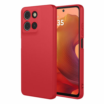 Motorola Moto G17 / Motorola Moto G17 Power Hoesje - MobyDefend Matte Siliconen Backcover - Framboosrood