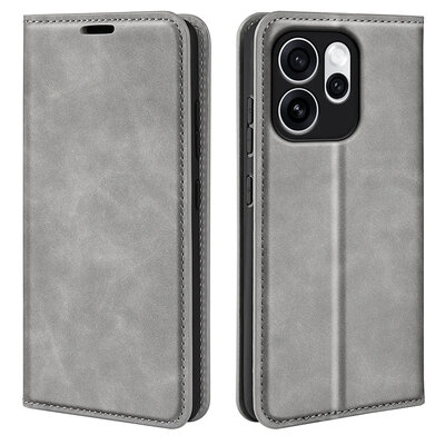 Oppo Reno15 Pro Hoesje - MobyDefend Luxe Wallet Bookcase (Magnetische Sluiting) - Grijs