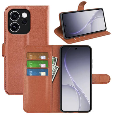 Oppo Reno15 F / Oppo Reno15 FS Hoesje - MobyDefend Kunstleren Wallet Book Case (Sluiting Voorkant) - Bruin