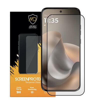 Motorola Moto G67 / G77 / G87 Screenprotector - MobyDefend Screensaver Met Zwarte Randen - Gehard Glas 