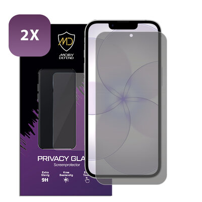 2-Pack MobyDefend iPhone 17e Screenprotectors - Matte Privacy Glass Screensavers