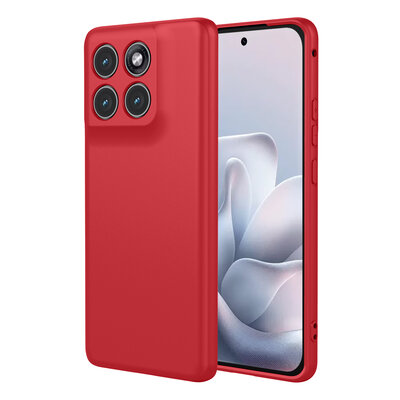 Motorola Edge 70 Fusion Hoesje - MobyDefend Matte Siliconen Backcover - Framboosrood