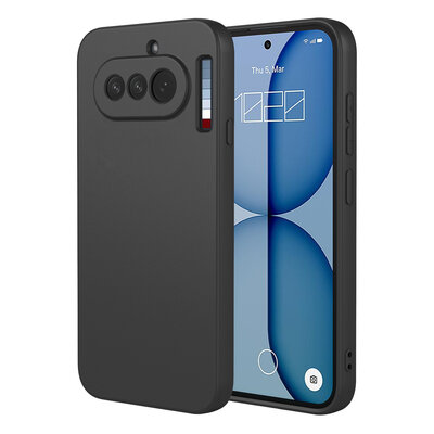 Nothing Phone (4a) Hoesje - MobyDefend Matte Siliconen Backcover - Zwart