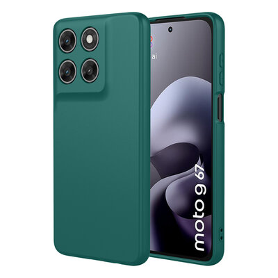 Motorola Moto G67 / G77 / G87 Hoesje - MobyDefend Matte Siliconen Backcover - Groen