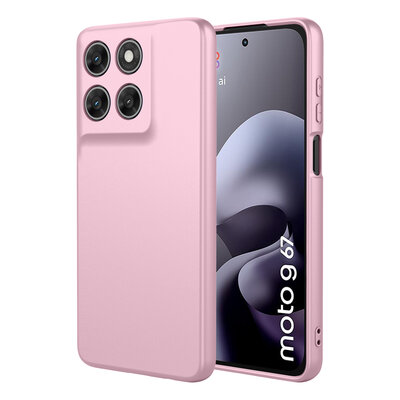 Motorola Moto G67 / G77 / G87 Hoesje - MobyDefend Matte Siliconen Backcover - Licht Roze