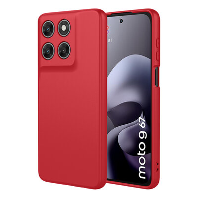 Motorola Moto G67 / G77 / G87 Hoesje - MobyDefend Matte Siliconen Backcover - Framboosrood