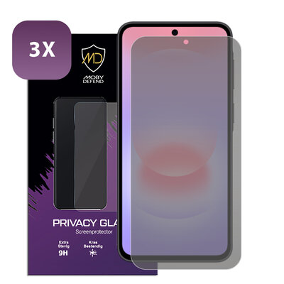 3-Pack MobyDefend Samsung Galaxy A37 Screenprotectors - Matte Privacy Glass Screensavers