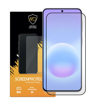 Samsung Galaxy A57 Screenprotector - MobyDefend Screensaver Met Zwarte Randen - Gehard Glas 