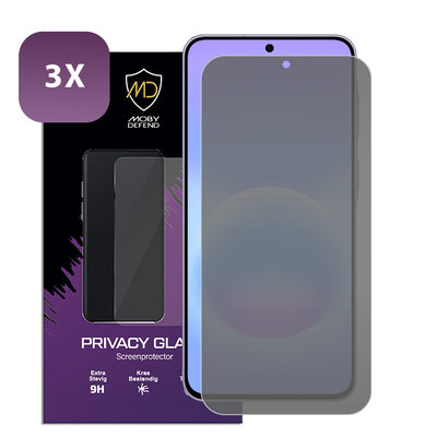 3-Pack MobyDefend Samsung Galaxy A57 Screenprotectors - HD Privacy Glass Screensavers