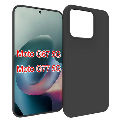 Motorola Moto G67 / G77 / G87 Hoesje - MobyDefend TPU Backcover - Mat Zwart
