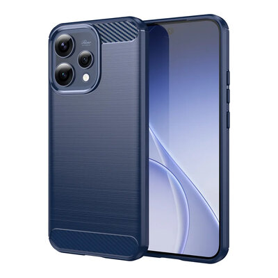 Oppo Reno15 Hoesje - MobyDefend TPU Backcover - Geborstelde Metaal &amp; Carbon-Look - Blauw