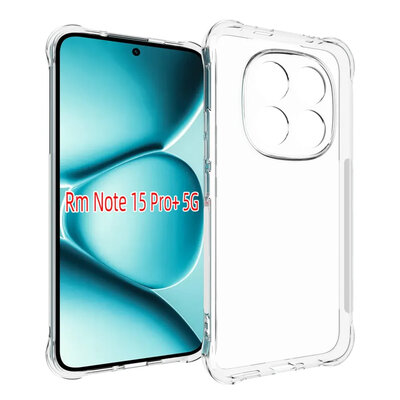 Xiaomi Redmi Note 15 Pro Plus 5G Hoesje - MobyDefend Transparante Shockproof TPU Backcover - Verstevigde Hoeken - Volledig Doorzichtig