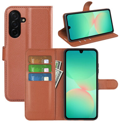 Samsung Galaxy A27 Hoesje - MobyDefend Kunstleren Wallet Book Case (Sluiting Voorkant) - Bruin