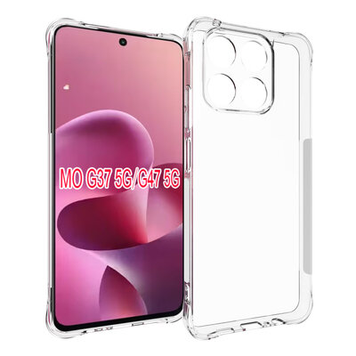 Motorola Moto G37 / G47 Hoesje - MobyDefend Transparante Shockproof TPU Backcover - Verstevigde Hoeken - Volledig Doorzichtig