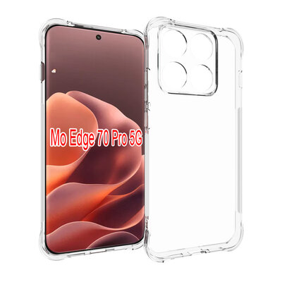 Motorola Edge 70 Pro Hoesje - MobyDefend Transparante Shockproof TPU Backcover - Verstevigde Hoeken - Volledig Doorzichtig