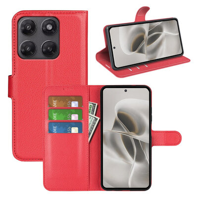 Motorola Moto G37 / G47 Hoesje - MobyDefend Kunstleren Wallet Book Case (Sluiting Voorkant) - Rood