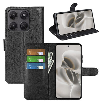 Motorola Moto G37 / G47 Hoesje - MobyDefend Kunstleren Wallet Book Case (Sluiting Voorkant) - Zwart