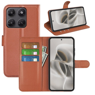 Motorola Moto G37 / G47 Hoesje - MobyDefend Kunstleren Wallet Book Case (Sluiting Voorkant) - Bruin