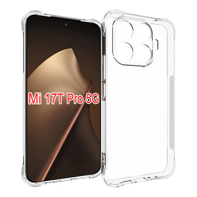 Xiaomi 17T Pro Hoesje - MobyDefend Transparante Shockproof TPU Backcover - Verstevigde Hoeken - Volledig Doorzichtig