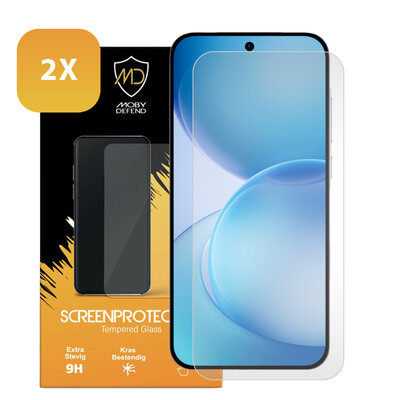 2-Pack Oppo Reno16 F/FS Screenprotectors - MobyDefend Case-Friendly Screensavers - Gehard Glas