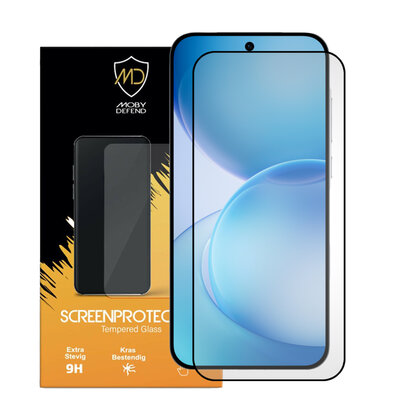 Oppo Reno16 F/FS Screenprotector - MobyDefend Screensaver Met Zwarte Randen - Gehard Glas 