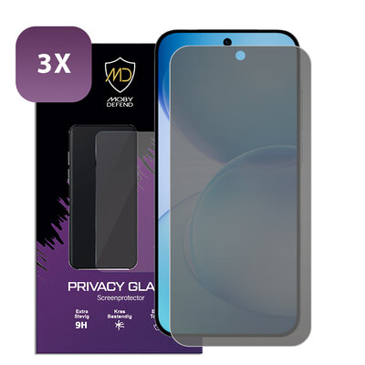 3-Pack MobyDefend Oppo Reno16 F/FS Screenprotectors - HD Privacy Glass Screensavers