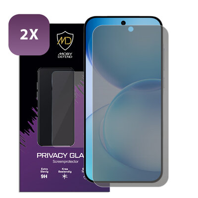 2-Pack MobyDefend Oppo Reno16 F/FS Screenprotectors - Matte Privacy Glass Screensavers