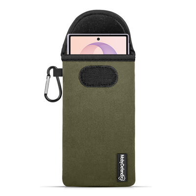 Hoesje voor Samsung Galaxy Z Fold 8 - MobyDefend Neopreen Pouch Met Karabijnhaak - Insteekhoesje - Riemlus Hoesje - Groen