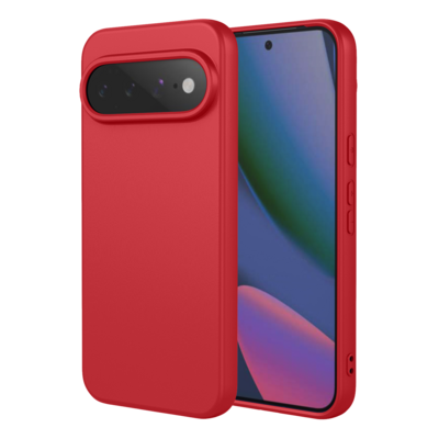 Google Pixel 11 Pro XL Hoesje - MobyDefend Matte Siliconen Backcover - Framboosrood