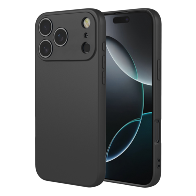 iPhone 18 Pro Max Hoesje - MobyDefend Matte Siliconen Backcover - Zwart
