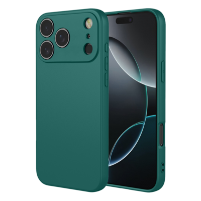 iPhone 18 Pro Max Hoesje - MobyDefend Matte Siliconen Backcover - Groen