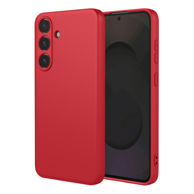 Samsung Galaxy S25 FE / S26 FE Hoesje - MobyDefend Matte Siliconen Backcover - Framboosrood