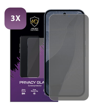 3-Pack MobyDefend Google Pixel 11 Pro Screenprotectors - HD Privacy Glass Screensavers