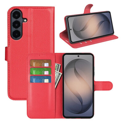 Samsung Galaxy S26 FE Hoesje - MobyDefend Kunstleren Wallet Book Case (Sluiting Voorkant) - Rood