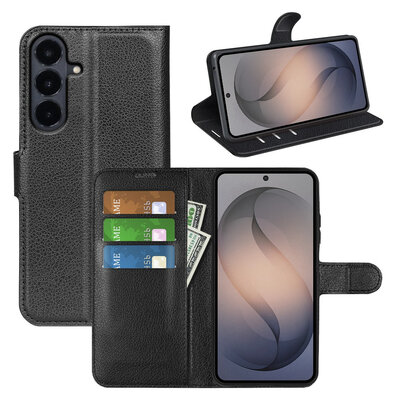 Samsung Galaxy S26 FE Hoesje - MobyDefend Kunstleren Wallet Book Case (Sluiting Voorkant) - Zwart