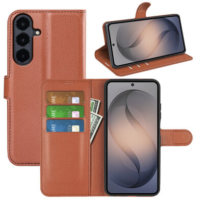 Samsung Galaxy S26 FE Hoesje - MobyDefend Kunstleren Wallet Book Case (Sluiting Voorkant) - Bruin