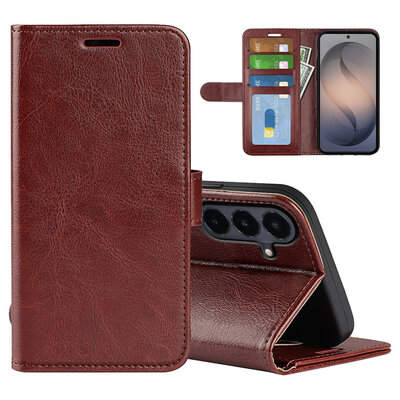 Samsung Galaxy S26 FE Hoesje - MobyDefend Wallet Book Case (Sluiting Achterkant) - Bruin