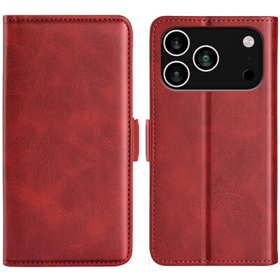 iPhone 18 Pro Max Hoesje - MobyDefend Luxe Wallet Book Case (Sluiting Zijkant) - Rood