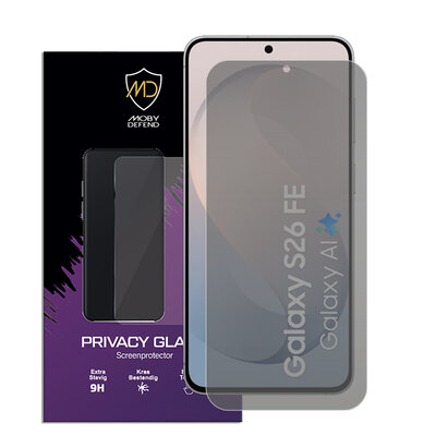 MobyDefend Samsung Galaxy S26 FE Screenprotector - Matte Privacy Glass Screensaver