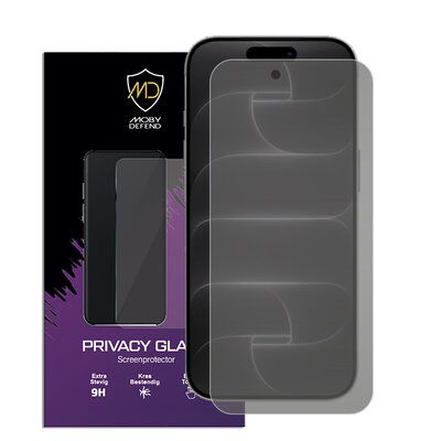 MobyDefend iPhone 18 Pro Screenprotector - Matte Privacy Glass Screensaver