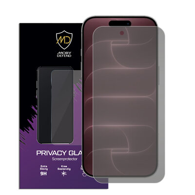 MobyDefend iPhone 18 Pro Max Screenprotector - Matte Privacy Glass Screensaver