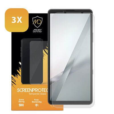 3-Pack Sony Xperia 10 VIII Screenprotectors - MobyDefend Case-Friendly Screensavers - Gehard Glas