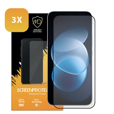 3-Pack Xiaomi Redmi Note 17 Pro 5G Screenprotectors - MobyDefend Screensavers Met Zwarte Randen - Gehard Glas 