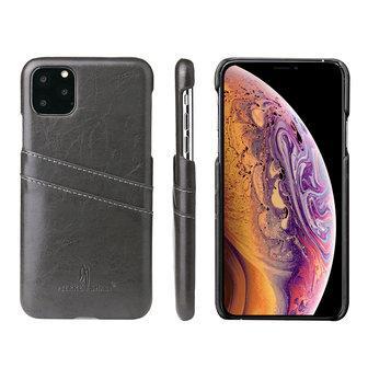 biografie inspanning haspel iPhone 11 hoesje, MobyDefend Lederen Backcover Met Vakjes Voor Pasjes, Zwart