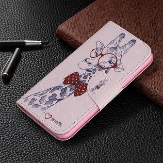 iPhone 11 Pro hoesje, 3-in-1 bookcase met print, giraffe