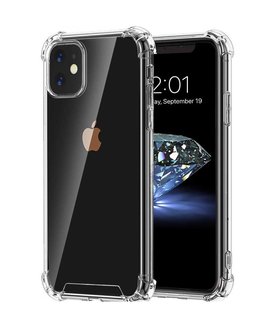 iPhone 11 telefoonhoesje, Shock proof gel case met verstevigde hoeken, volledig doorzichtig
