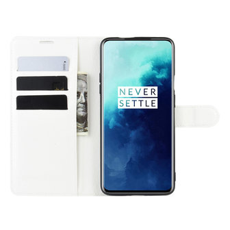OnePlus 7T Pro hoesje, 3-in-1 bookcase, wit
